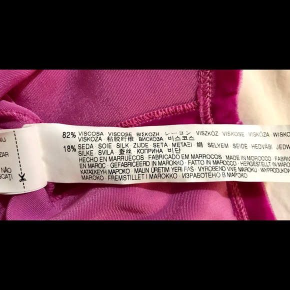 N/A!  - New w/o Tag ~ ZARA ~ Fuchsia SILK Blend VELVET~ Cap Sleeve Top - Picture 4 of 4